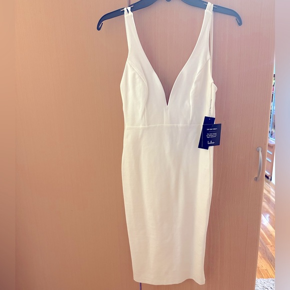 Lulus Midi White Dress - great for bridal! - Picture 3 of 5